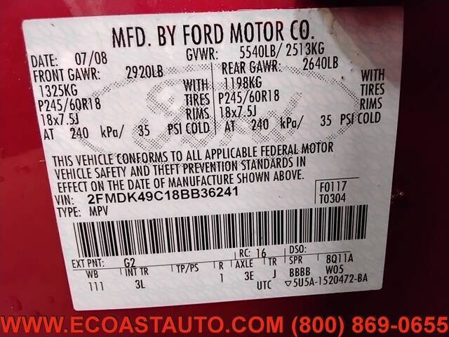 Red 2008 Ford Edge Limited AWD Limited 4dr Crossover 16