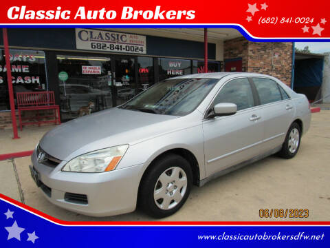 2007 Honda Accord for sale at Classic Auto Brokers in Haltom City TX