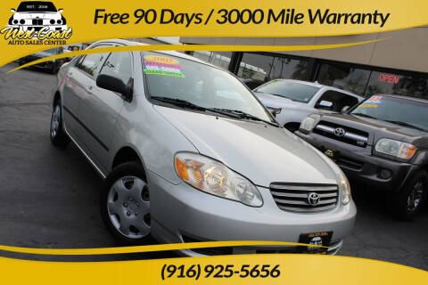 2003 Toyota Corolla for sale at West Coast Auto Sales Center in Sacramento CA