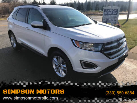 2015 Ford Edge for sale at SIMPSON MOTORS in Youngstown OH