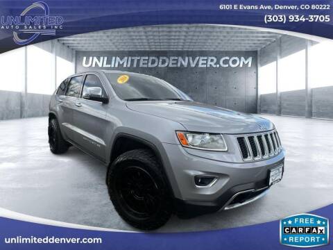 2014 Jeep Grand Cherokee for sale at Unlimited Auto Sales in Denver CO