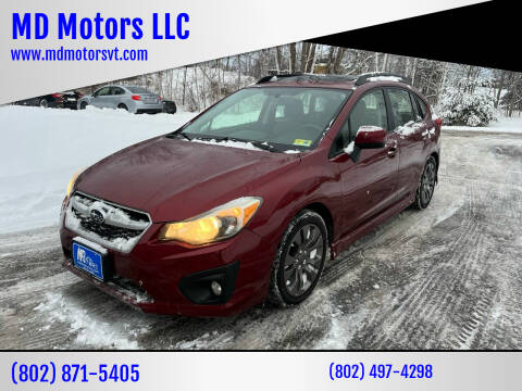 2012 Subaru Impreza for sale at MD Motors LLC in Williston VT