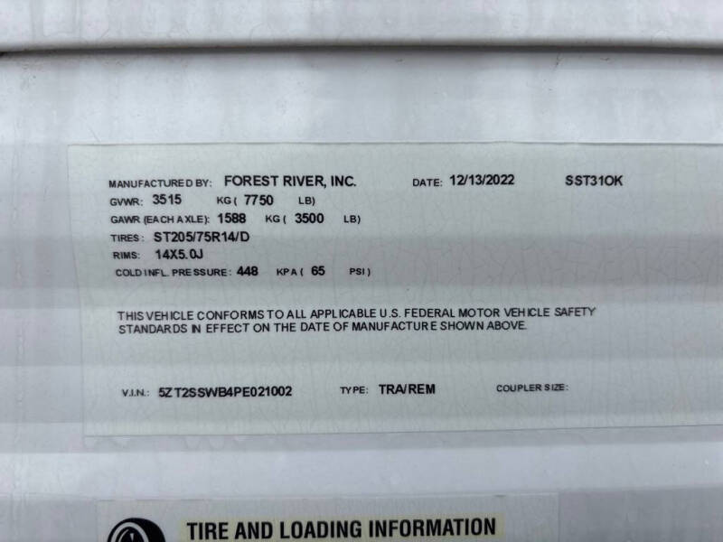 2023 Forest River SHASTA 310K