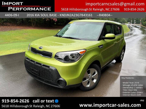 2016 Kia Soul for sale at Import Performance Sales in Raleigh NC