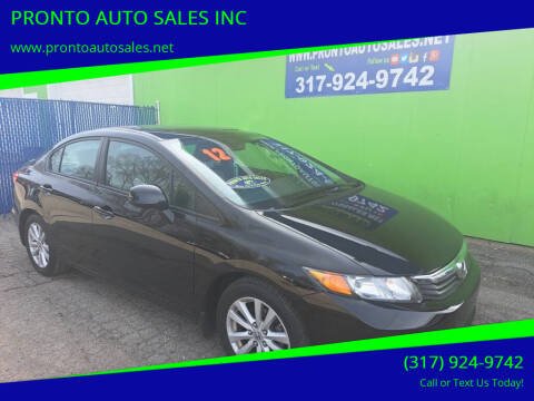 2012 Honda Civic for sale at PRONTO AUTO SALES INC in Indianapolis IN