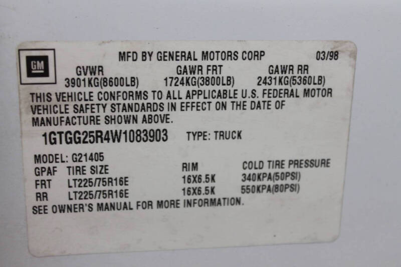 1998 GMC Savana G2500