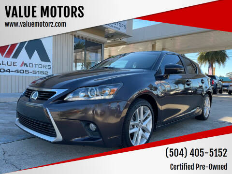 2014 Lexus CT 200h for sale at VALUE MOTORS in Kenner LA