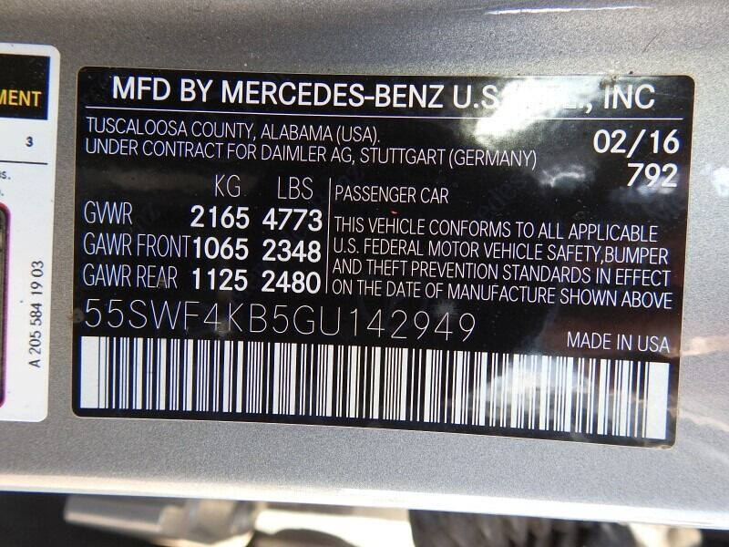 2016 Mercedes-Benz C-Class  - $19,000