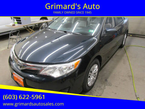 2012 Toyota Camry for sale at Grimard's Auto in Hooksett NH