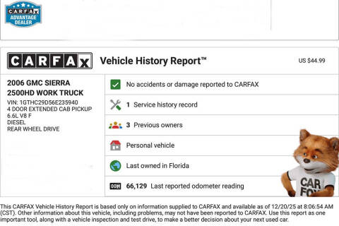 2006 GMC Sierra 2500HD Work Truck