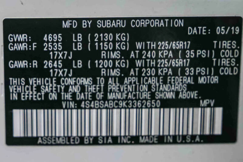 2019 Subaru Outback 2.5i