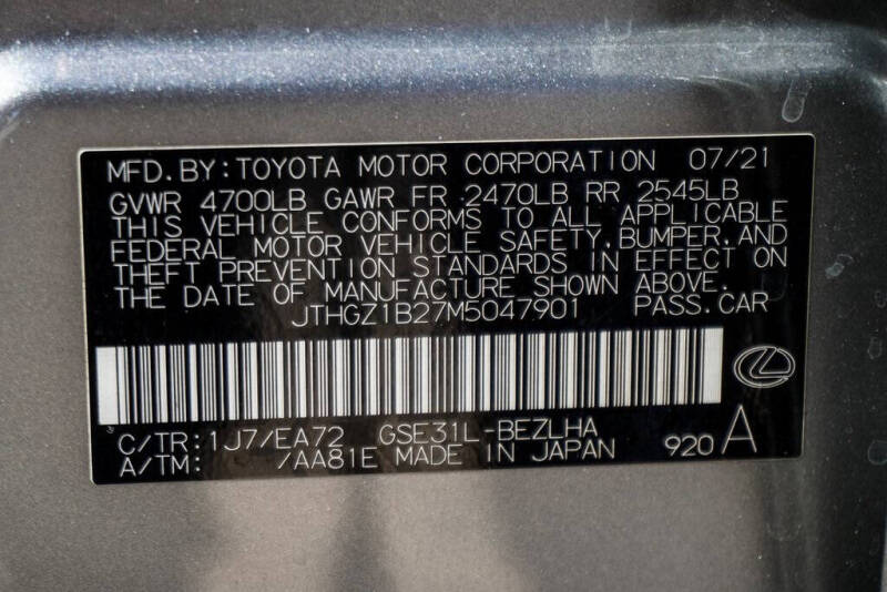 2021 Lexus IS 350 F SPORT