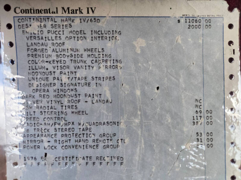 1976 Lincoln Mark IV