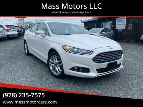 2013 Ford Fusion for sale at Mass Motors LLC in Worcester MA