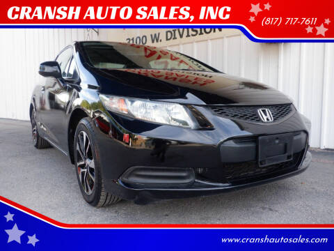 2013 Honda Civic for sale at CRANSH AUTO SALES, INC in Arlington TX
