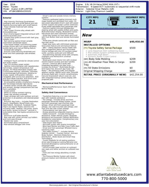 2016 Toyota Avalon Limited