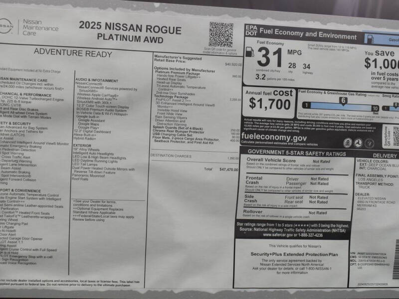 2025 Nissan Rogue Platinum