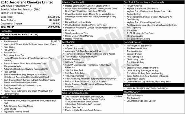2016 Jeep Grand Cherokee Limited