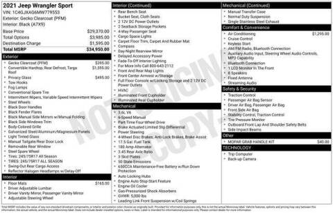 2021 Jeep Wrangler Sport