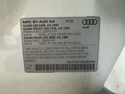 2022 Audi Q5 quattro S line Prem Plus 45 TFSI