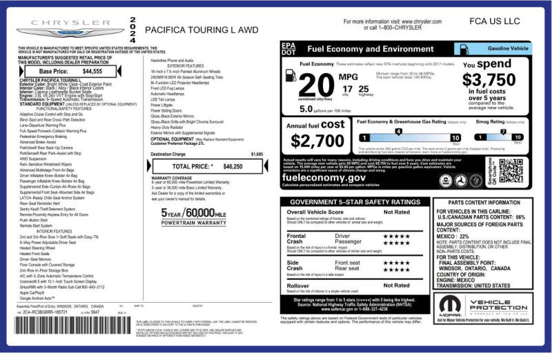 2024 Chrysler Pacifica Touring L