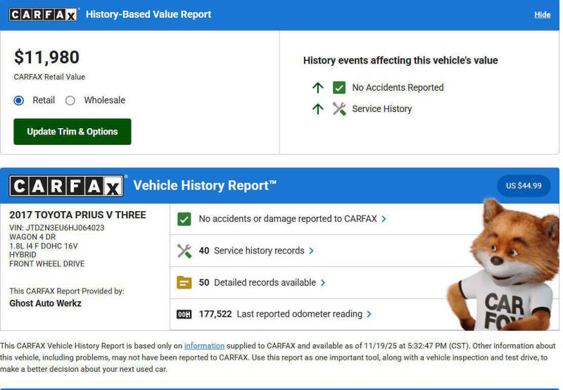 2017 Toyota Prius v Three
