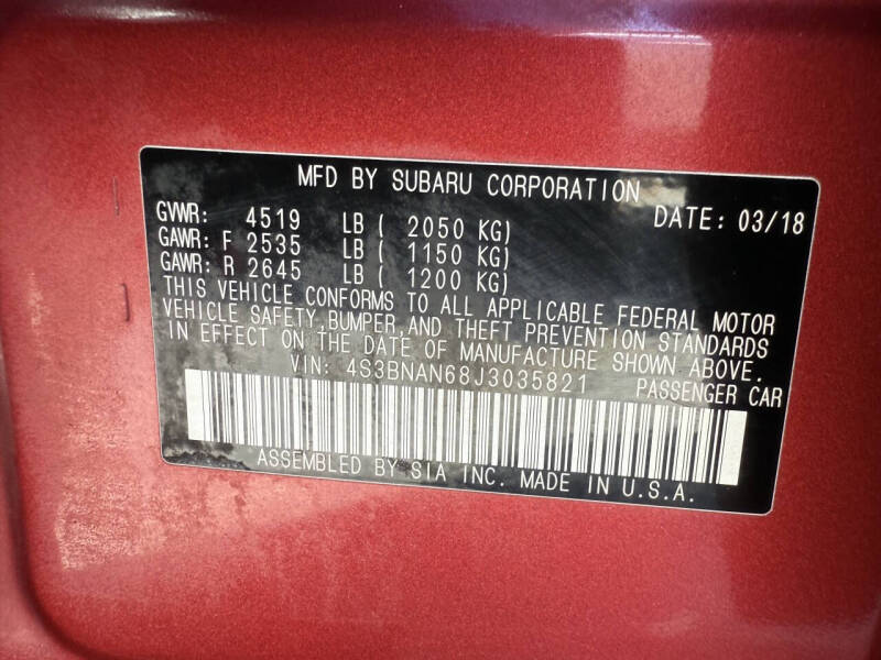 2018 Subaru Legacy 2.5i Limited