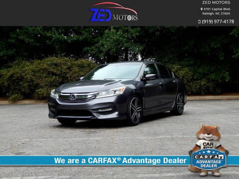 2016 Honda Accord for sale at Zed Motors in Raleigh NC