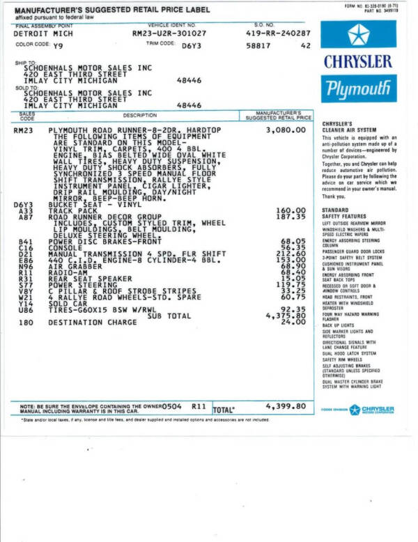 1972 Plymouth Roadrunner