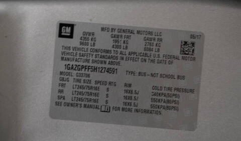 2017 Chevrolet Express LT 3500