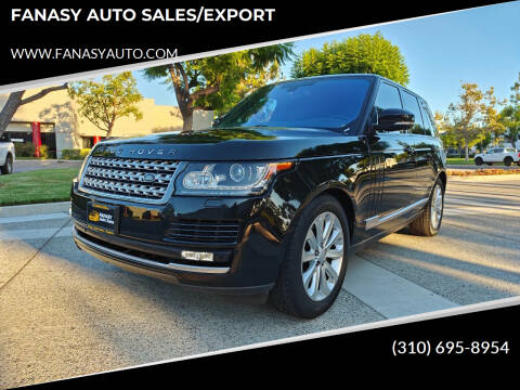 2016 Land Rover Range Rover for sale at FANASY AUTO SALES/EXPORT in Yorba Linda CA