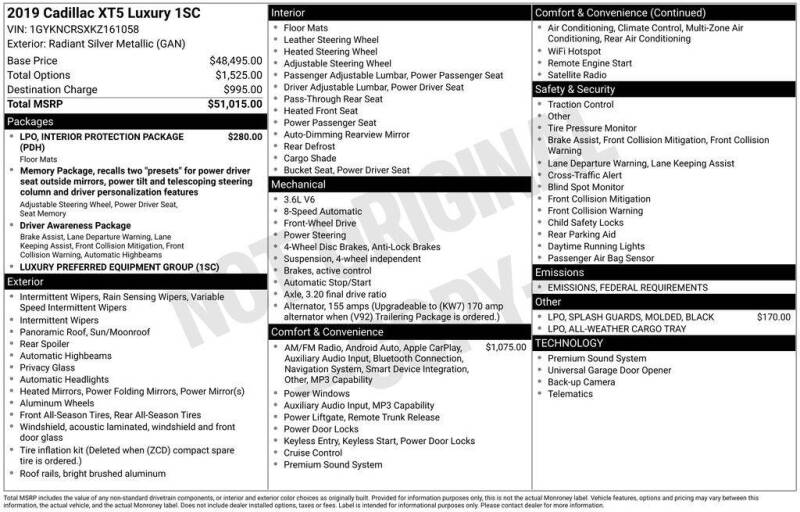 2019 Cadillac XT5 Luxury