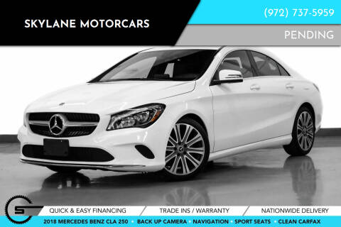 2018 Mercedes-Benz CLA for sale at Skylane Motorcars - Pre-Owned Inventory in Carrollton TX