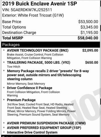 2019 Buick Enclave Avenir