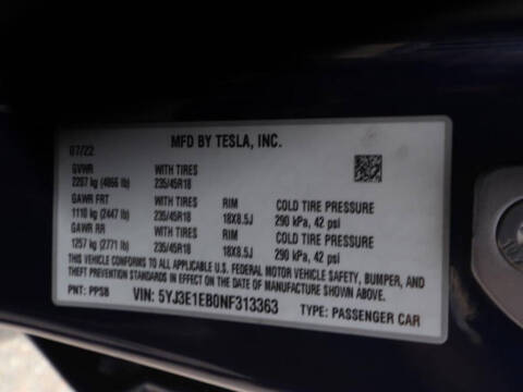 2022 Tesla Model 3 Long Range