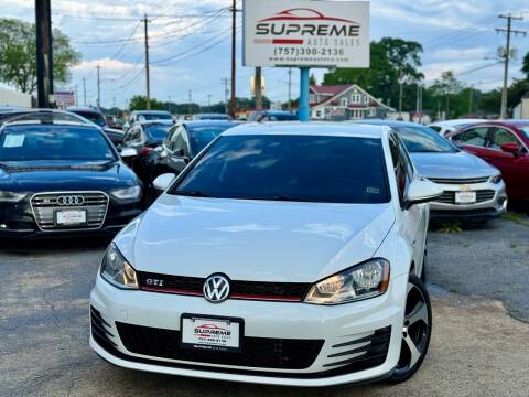 2017 Volkswagen Golf GTI for sale at Supreme Auto Sales in Chesapeake VA