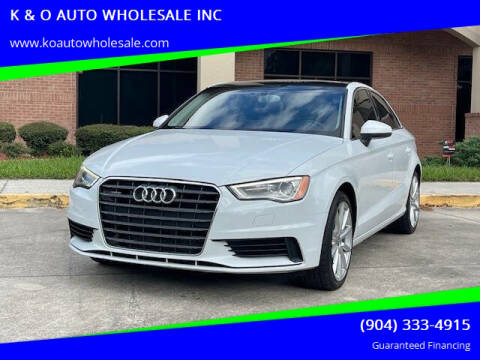 2015 Audi A3 for sale at K & O AUTO WHOLESALE INC in Jacksonville FL