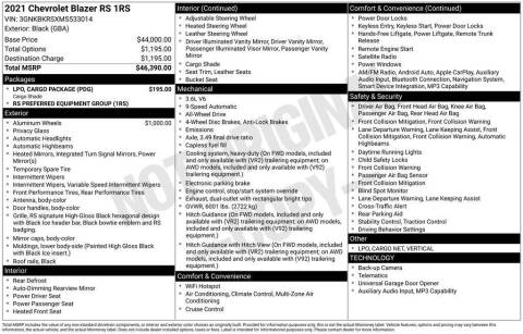 2021 Chevrolet Blazer RS