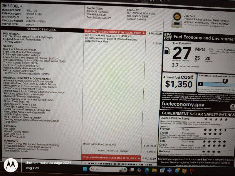 2018 Kia Soul +