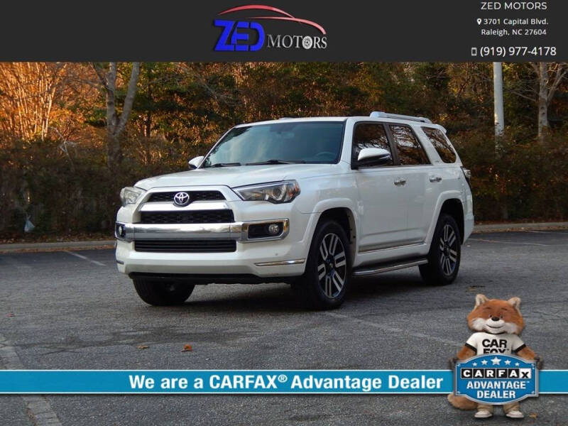 2016 Toyota 4Runner for sale at Zed Motors in Raleigh NC