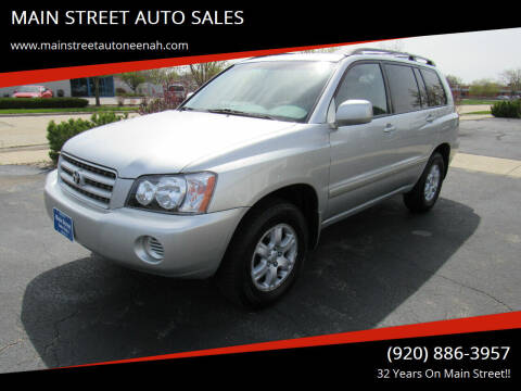 2002 Toyota Highlander for sale at MAIN STREET AUTO SALES in Neenah WI