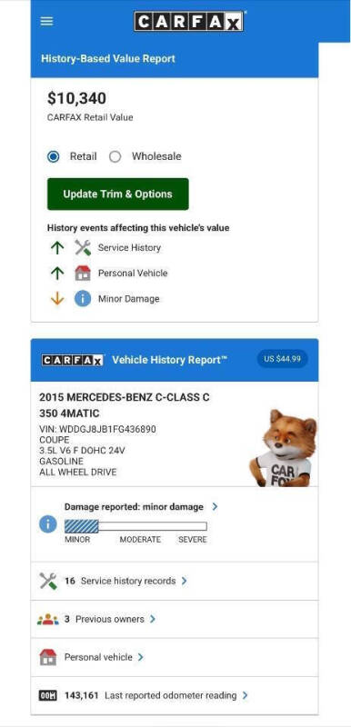 2015 Mercedes-Benz C-Class C 350 4MATIC