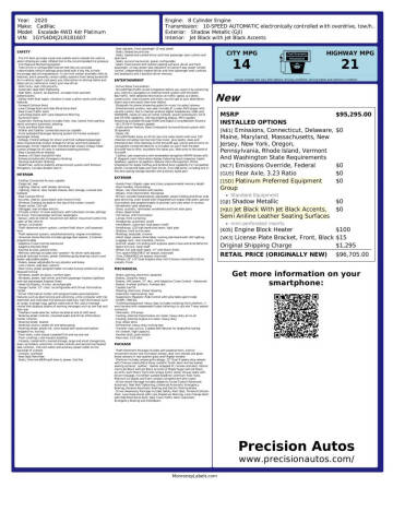 2020 Cadillac Escalade Platinum