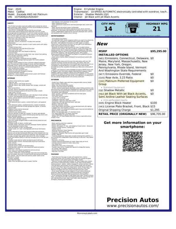 2020 Cadillac Escalade Platinum