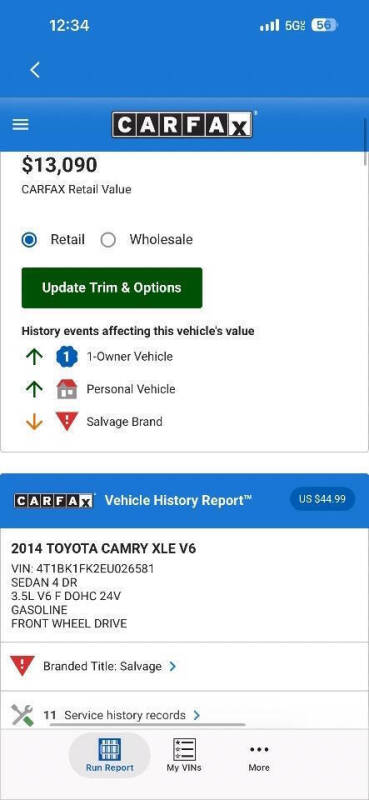 2014 Toyota Camry SE V6