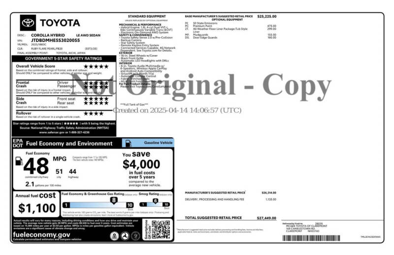 2025 Toyota Corolla Hybrid