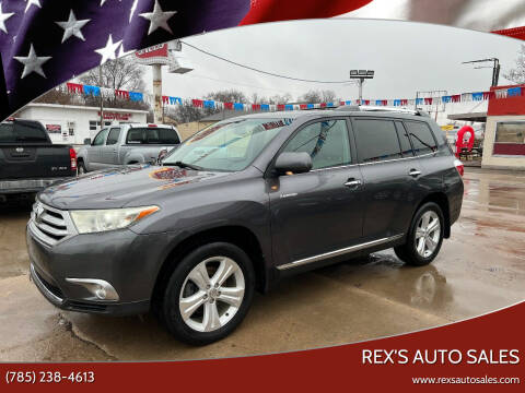 2012 Toyota Highlander for sale at Rex's Auto Sales in Junction City KS