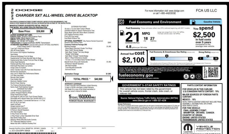 2023 Dodge Charger SXT