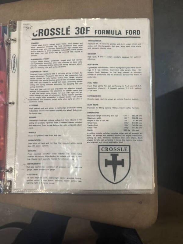 1974 Crossle Model 30F Formula Ford