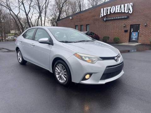 2015 Toyota Corolla for sale at Autohaus of Greensboro in Greensboro NC